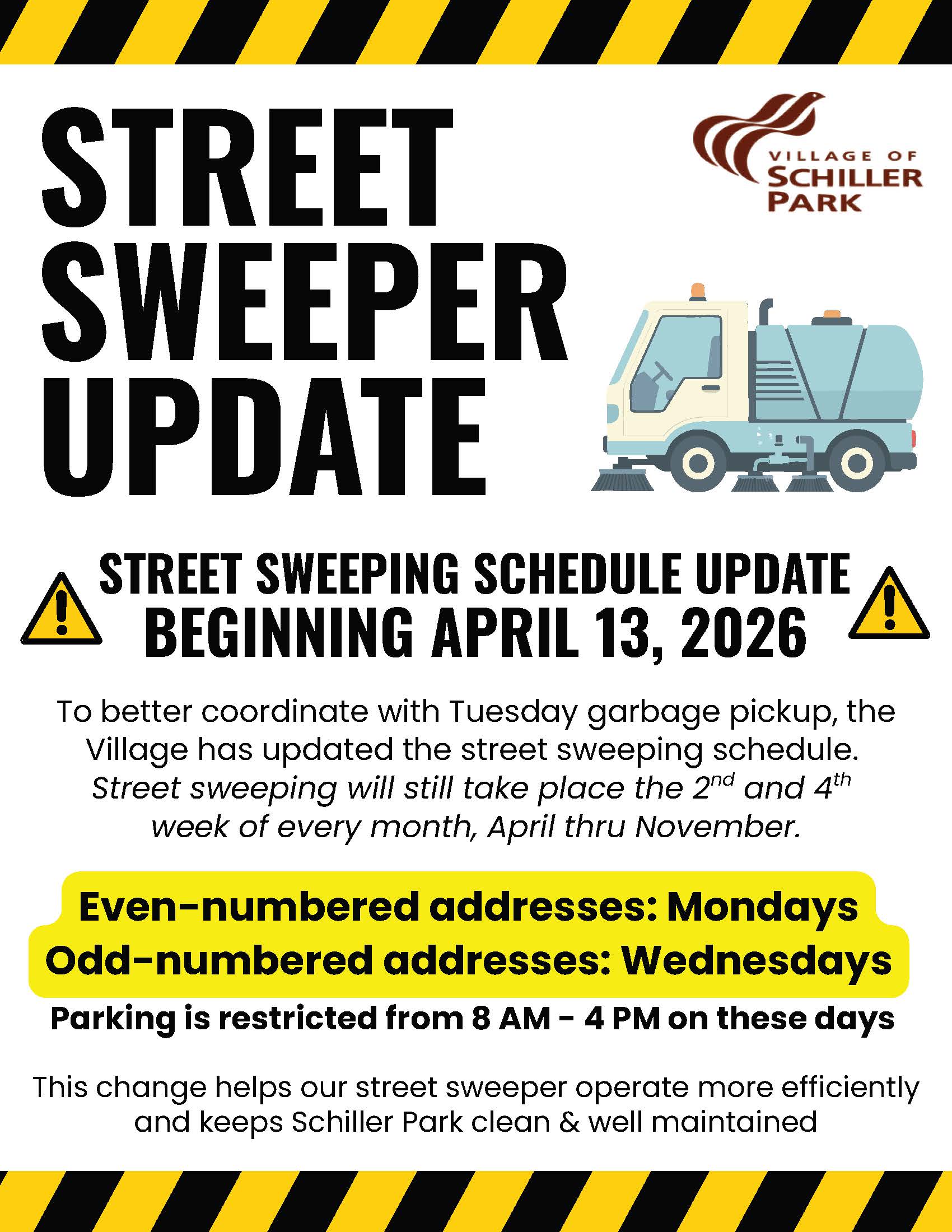 2026 Street Sweeping Schedule Update